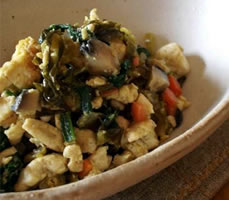 高菜漬の炒り豆腐