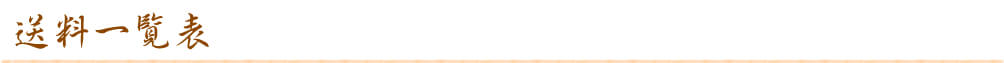 送料一覧表